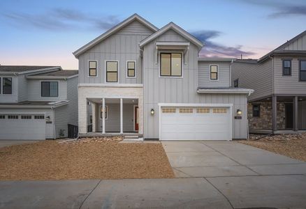 New construction Single-Family house 8850 Moonshimmer Trl, Littleton, CO 80125 4054 Morningside Elevation A - Modern Farmhouse- photo 4 4