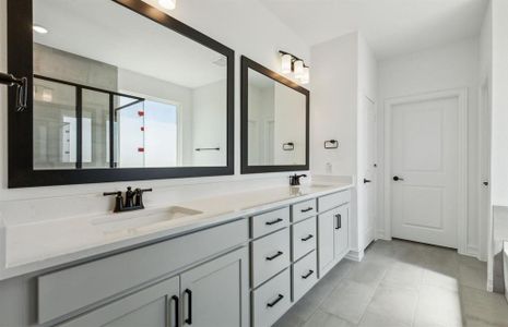 Spacious Owner's bathroom with dual vanity *real home pictured