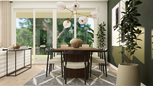 Furnished dining room near the kitchen