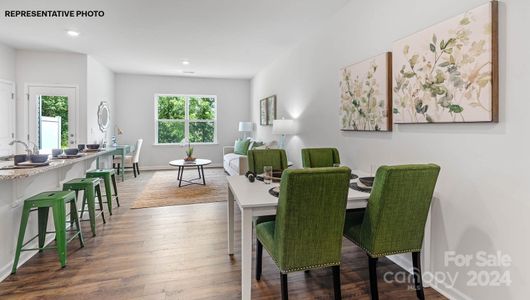 Dining Area, Family Room and Kitchen Island