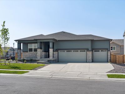 Byers floorplan exterior images taken at a Meritage Homes community in Commerce City, CO.