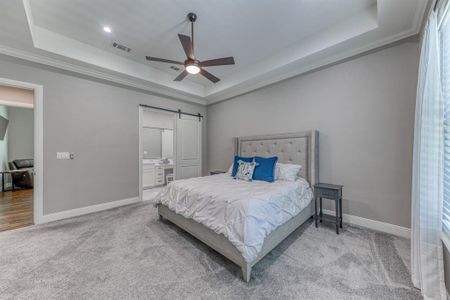 Master bedroom with optional barn door to the master bath.