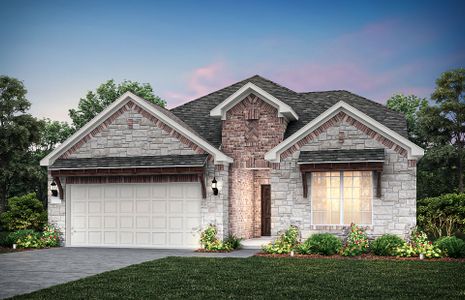 Exterior D with stone and a 2-car garage with stor