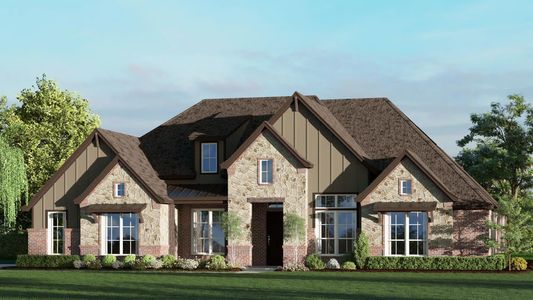 Elevation B with Stone | Concept 3441 at Hidden Creek Estates in Van Alstyne, TX by Landsea Homes