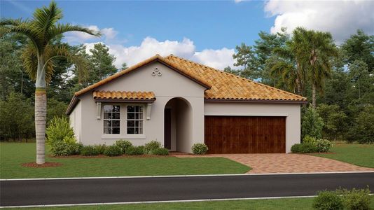 New construction Single-Family house 17306 Blue Walk Street, Wimauma, FL 33598 Sunburst II- photo 0