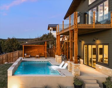 The back porch and deck are perfect for entertaining.