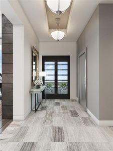 Upon entering this residence, you find a formal foyer that exudes a sense of elegance. This space serves as an inviting transition into the home, reflecting its overall style and character.