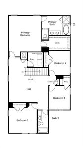 This floor plan features 4 bedrooms, 2 full baths, 1 half bath, and over 2,500 square feet of living space