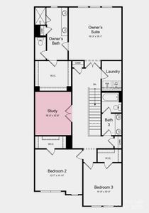 Second Floor Plan - Structural options added include: gourmet kitchen and study