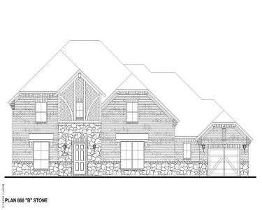 Plan 860 Elevation B w/ Stone