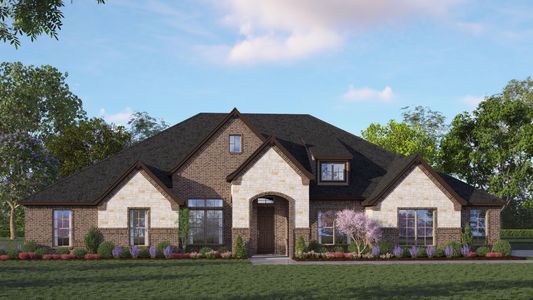 Elevation A with Stone | Concept 3634 at Hidden Creek Estates in Van Alstyne, TX by Landsea Homes