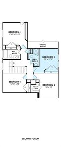 The Wilmington II floor plan by K. Hovnanian® Homes. 2nd Floor shown. *Prices, plans, dimensions, features, specifications, materials, and availability of homes or communities are subject to change without notice or obligation.