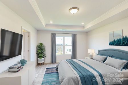 Owners bedroom shown with virtual staging