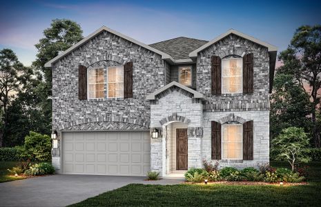 The Kisko, a two-story home with 2-car garage, shown with Home Exterior Q