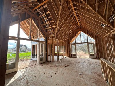 View of the courtyard, Family, and Breakfast room.