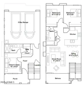 New construction Townhouse house 8149 E Petunia Ave, Unit 1078, Mesa, AZ 85212 plan Tanager Plan 103D - image