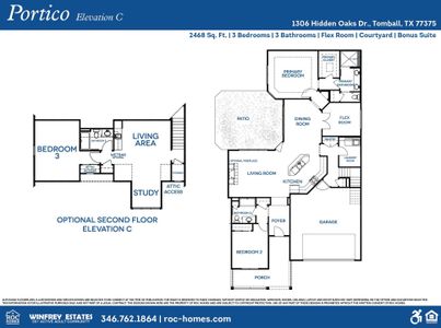 New construction Single-Family house 1306 Hidden Oaks, Tomball, TX 77375 plan Portico - image 3