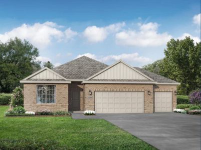 New construction Single-Family house 71 Leon Wy, Dayton, TX 77535 plan The Everett C, 3-Car Garage - image
