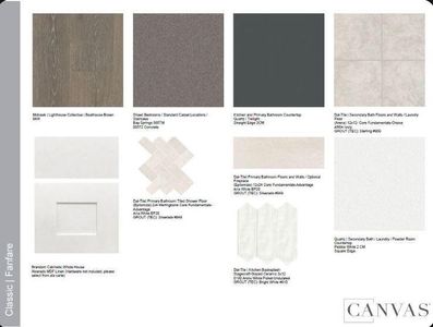 Design Selections.  Home is under construction and selections are subject to change.