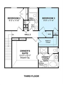 The Amalfi floor plan by K. Hovnanian Homes. 3rd Floor shown. *Prices, plans, dimensions, features, specifications, materials, and availability of homes or communities are subject to change without notice or obligation.