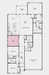 Structural options include: raised ceiling at foyer, study, and raised celing at gathering.