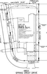 4803 Spring Crest Drive preliminary plot plan