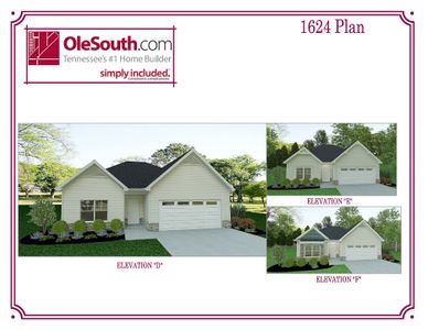 New construction Single-Family house Shelbyville, TN 37160 plan 1624 Elevation DEF - image