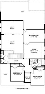 The Elmore floor plan by K. Hovnanian® Homes. 2nd Floor shown. *Prices, plans, dimensions, features, specifications, materials, and availability of homes or communities are subject to change without notice or obligation.