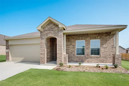 View of front facade with a garage and a front yard