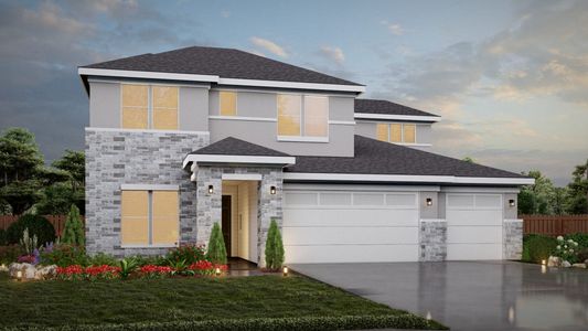 New construction Single-Family house 1633 Saddleback Run, New Braunfels, TX 78130 plan Santa Elena View - image