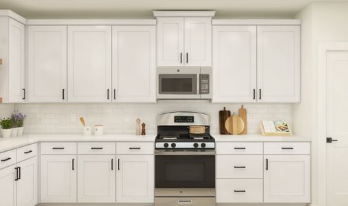 Matte black hardware & ceramic tile backsplash