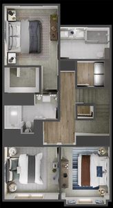 Second floor floorplan -stock photo