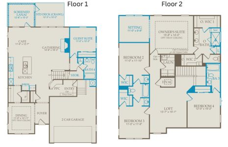 Floor Plan Level 1 and Floor Plan Level 2