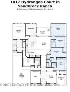 New construction Single-Family house 1417 Hydrangea Ct, Aubrey, TX 76227 plan 262 Plan - image