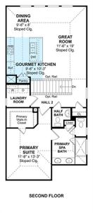 The Reagan floor plan by K. Hovnanian Homes. 2nd Floor shown. *Prices, plans, dimensions, features, specifications, materials, and availability of homes or communities are subject to change without notice or obligation.