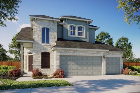 New construction Single-Family house 122 Dogvane Cir, Kyle, TX 78640 plan Lamar - 3 Car - image