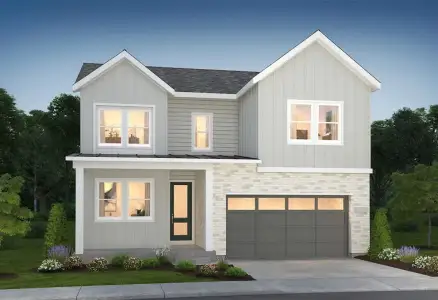 New construction Single-Family house 1178 Bridgefield Rd, Castle Pines, CO 80108 plan 3673 Brooklyn Elevation A - Modern Farmhouse - image