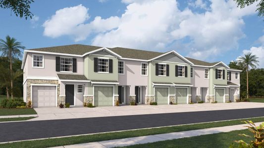 New construction Townhouse house 11420 Crescent Deer Drive, Land O' Lakes, FL 34638 Ballantyne- photo 0