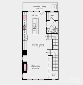 Structural options include: full bath in lieu of half bath, alternate owner bath layout, modern style linear electric fireplace at gathering room, gourmet kitchen.