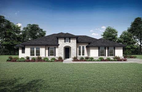 New construction Single-Family house 125 Rancho Deluxe, Liberty Hill, TX 78642 Amber A- photo 0