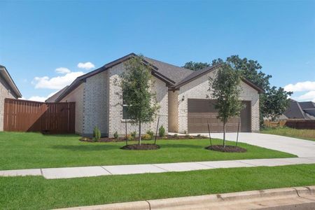 New construction Single-Family house 2432 Ambling Trl, Georgetown, TX 78628 Oaks 1754- photo 1 1