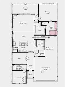 Structural options include: Bathroom 4, media room and slide in tub at primary.