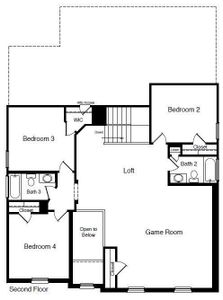 D.R. Horton's Redrock floorplan, 2nd floor - All Home and community information, including pricing, included features, terms, availability and amenities, are subject to change at any time without notice or obligation. All Drawings, pictures, photographs, video, square footages, floor plans, elevations, features, colors and sizes are approximate for illustration purposes only and will vary from the homes as built.