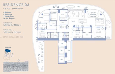 New construction Condo house 1420 S Miami Ave, Unit 7204, Miami, FL 33130 plan Line 04 C Lvl 62-78 - image 5