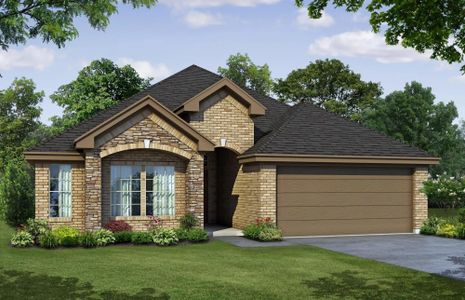 Elevation C with Stone | Concept 1730 at Hulen Trails in Fort Worth, TX by Landsea Homes