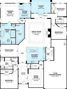 The Margaret floor plan by K. Hovnanian® Homes. 1st Floor shown. *Prices, plans, dimensions, features, specifications, materials, and availability of homes or communities are subject to change without notice or obligation.