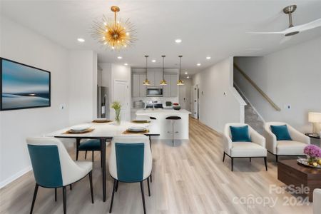 virtually staged dining area