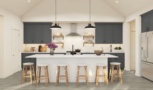 Kitchen with pendant lights