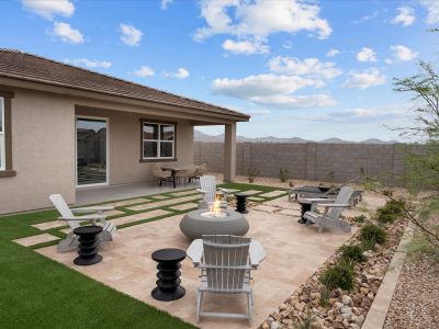 Backyard of the Lark Floorplan modeled at Mesquite Mountain Ranch