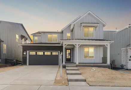 New construction Single-Family house 6543 Bridlespur St, Castle Pines, CO 80108 plan 4077 Pemberly Elevation A - Modern Farmhouse - image